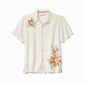 TOMMY BAHAMA EI Dorado Blooms Silk Embroidered Camp Shirt  Size 3XL  Retail $158